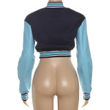 Leather Patchwork Long Sleeve Coats XEF-K25C80374