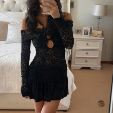 Lace Hollow Out Mini Dress GWEN-JWJD45281