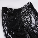 PU Leather Micro Flare Pants GPKJ-MR45465