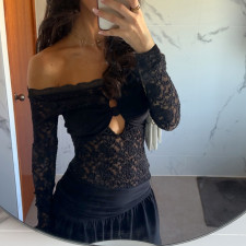 Lace Hollow Out Mini Dress GWEN-JWJD45281