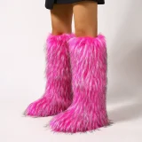 Winter Warm Flat-Heeled Over-the-Knee Furrzy Boots NGZR-xuezi-2025