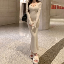 V Neck Skinny Maxi Dress GWEN-JMJD45077