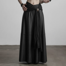 Retro Solid Color Long Skirt GWEN-JMID44651