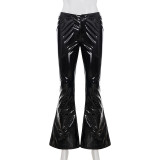 PU Leather Micro Flare Pants GPKJ-MR45465