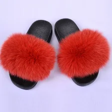 Genuine Fox Fur Non-Slip Slippers NGZR-GT542