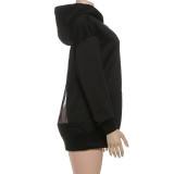 See Through Mesh Hooded Tops XEF-K25L83873
