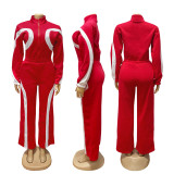 Contrast Color Zipper Sport Jumpsuit SFY-801
