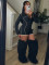 Zipper Long Sleeve Short Suit CH-25103