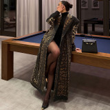Leopard Print Belt Trench Coat XEF-K25C82416