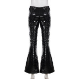 PU Leather Micro Flare Pants GPKJ-MR45465