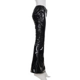 PU Leather Micro Flare Pants GPKJ-MR45465