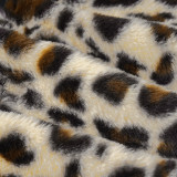 Leopard Furrzy Patchwork Skirt Suit GPKJ-MR27257/45634