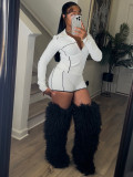 Zipper Long Sleeve Short Suit CH-25103