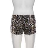 Snake Print Leather Shorts GPKJ-MR45064