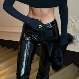 PU Leather Micro Flare Pants GPKJ-MR45465