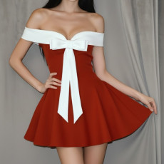 Bow-tie Off Shoulder Mini DressGWEN-JMJD45525