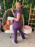 Short Sleeve Yoga Pants Suit YWXS-K25L1314