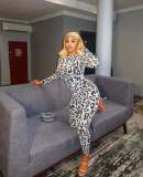 Leopard Print Two Piece Pant Set YWXS-K25L1491