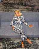 Leopard Print Two Piece Pant Set YWXS-K25L1491