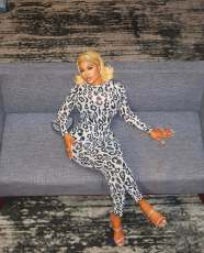 Leopard Print Two Piece Pant Set YWXS-K25L1491