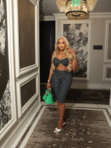 Polka Dot Print Sling Two Piece Pants Set YWXS-K25L1219