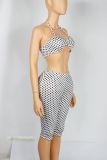 Polka Dot Print Sling Two Piece Pants Set YWXS-K25L1219