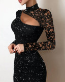 Lace Hollow Out Mini Dress GXRF-QC064