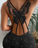 Backless Butterfly Cutout Mini Dress GXRF-QC109