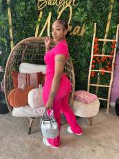 Short Sleeve Yoga Pants Suit YWXS-K25L1314