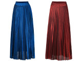 High Waist Pleated Long Skirt GXRF-Y30