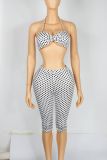 Polka Dot Print Sling Two Piece Pants Set YWXS-K25L1219