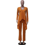 V Neck Irregular Two Piece Pants Set YS-2508