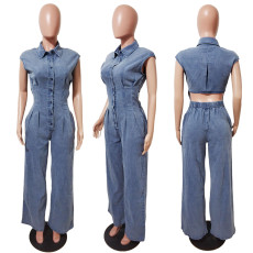 Sleevleess Denim Jumpsuit LX-8603