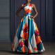 Sleeveless Print Big Swing Maxi Dress GXRF-QC122