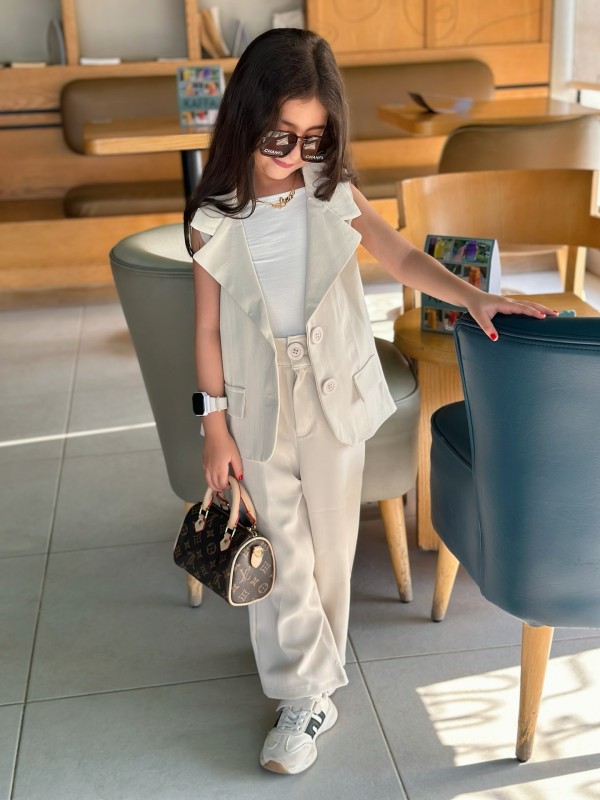 Kids Girls Sleeveless Vest Two Piece Pants Set GYAY-8142