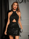Sleeveless Tassel Mini Dress GXRF-QC060