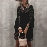 Lace Hollow Out Dress+Sling Dress 2 Piece Set GXRF-QC015