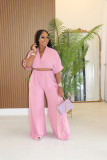 Solid Color Half Sleeve Pant Suit GTYZ-7589