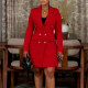Plus Size Long-Sleeve Double-Breasted Blazer Dress GMLF-3348