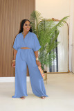 Solid Color Half Sleeve Pant Suit GTYZ-7589