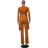 V Neck Irregular Two Piece Pants Set YS-2508