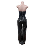 Wrap Chest Tie Up Jumpsuit MEM-88670