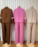Embroidered Long-Sleeve Shirt Pants Suit GMYU-10107