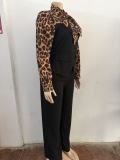 Leopard Print Tie Up Jumpsuit OSM-4494
