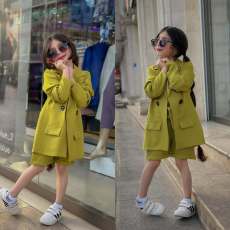 Kids Girls Caual Solid Color Short Suit GYAY-21213