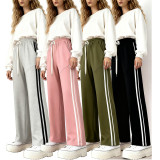 Plus Size Loose Stripe Patchwork Pants YIM-6671