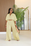 Solid Color Half Sleeve Pant Suit GTYZ-7589