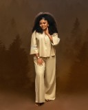 Embroidered Long-Sleeve Shirt Pants Suit GMYU-10107