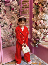 Kids Girls Solid Blazer Two Piece Pants Set GYAY-8139