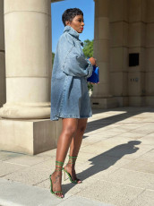 Loose Gradient Denim Mini Dress GYLN-8040